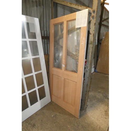 5933 - 1 x wooden door approx 920 x 1981mm - Please note that no glass included and the door is damaged (ju... 