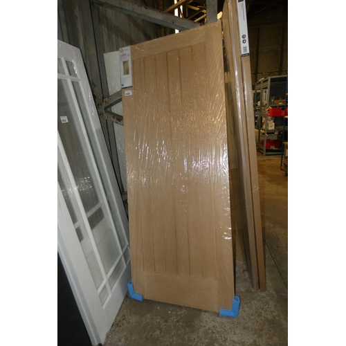 5939 - 1 x XL Joinery unfinished Oak Suffolk door approx 813 x 2032mm