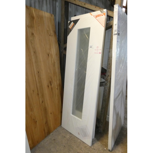 5945 - 2 x JB Kind white glazed doors comprising 1 at approx at approx 685 x 1981mm and 1 at approx 625 x 2... 