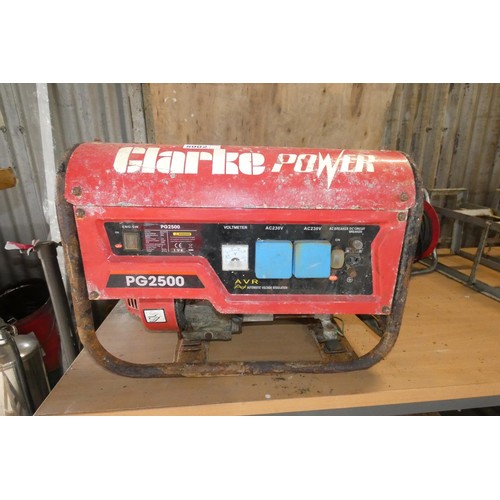 5002 - 1 x Clarke Power PG2500 petrol engine generator