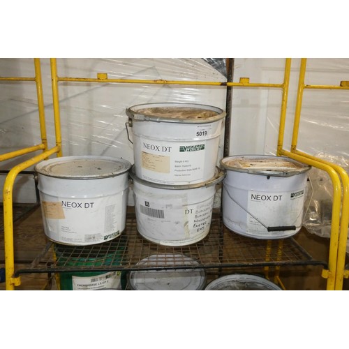 5019 - 4 x 8kg tubs of Neox DT marine lubricant. Contents of 1 shelf