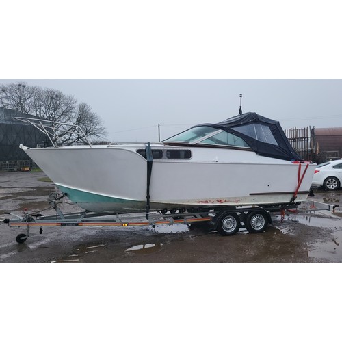 34 - Rare 22ft Aluminium powerboat, “Blue Rain” built for the Cowes to Torquay Power Boat race in 1965 by... 