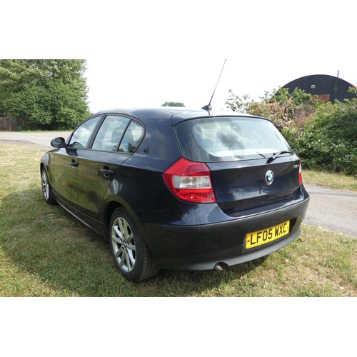 12 - Blue BMW 118D 5dr hatchback, Reg LF05 WXC, 1st Reg. 20/06/2005, 6 speed manual Diesel 1995cc, MoT to... 