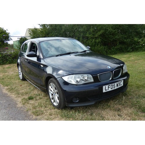 12 - Blue BMW 118D 5dr hatchback, Reg LF05 WXC, 1st Reg. 20/06/2005, 6 speed manual Diesel 1995cc, MoT to... 