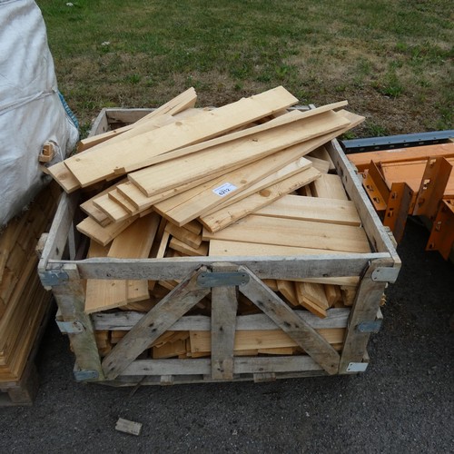 6212 - 1 container of timber inc 84cm x 10cm x 1.5cm, 46cm x 10cm x 1.5 etc.