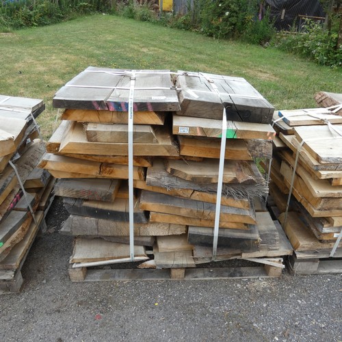 6217 - 1 pallet containing a qty of various hardwood slabs, mainly oak