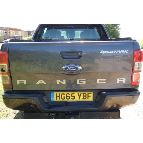 5 - Grey Ford Ranger Wildtrak 4x4 Double Cab Pick up 3.2 T . Reg HG65 YBF, 1st Reg 29/01/2016, 6 speed A... 