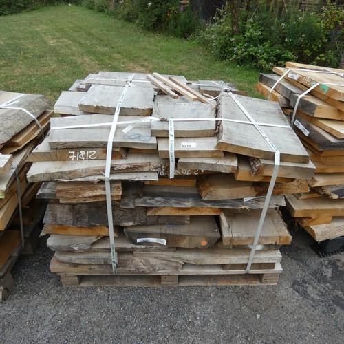 6219 - 1 pallet containing a qty of various hardwood slabs, mainly oak