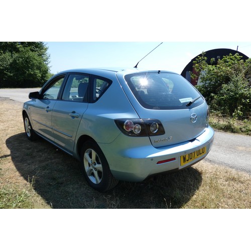 14 - Silver Mazda 3 TS 1.6 hatchback 5dr. reg WJ07 ULU, 1st reg. 27/03/2007, 5 speed manual Petrol 1598cc... 