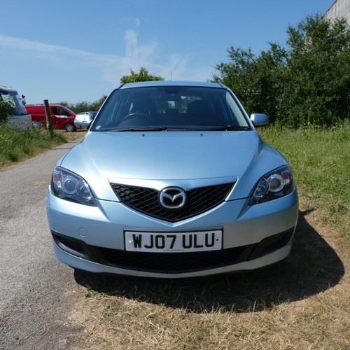 14 - Silver Mazda 3 TS 1.6 hatchback 5dr. reg WJ07 ULU, 1st reg. 27/03/2007, 5 speed manual Petrol 1598cc... 