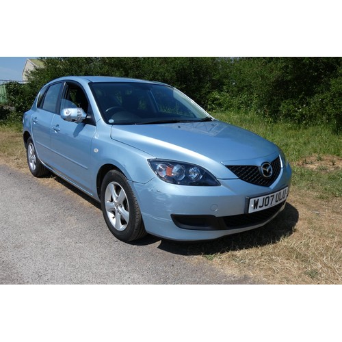 14 - Silver Mazda 3 TS 1.6 hatchback 5dr. reg WJ07 ULU, 1st reg. 27/03/2007, 5 speed manual Petrol 1598cc... 