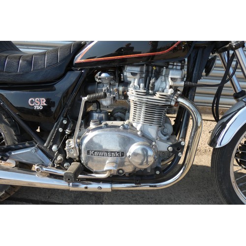 28 - Kawasaki 750CSR 1982, early custom cruiser Speedo reads 6867’ only, comes with Title & NOVA doc 23E1... 