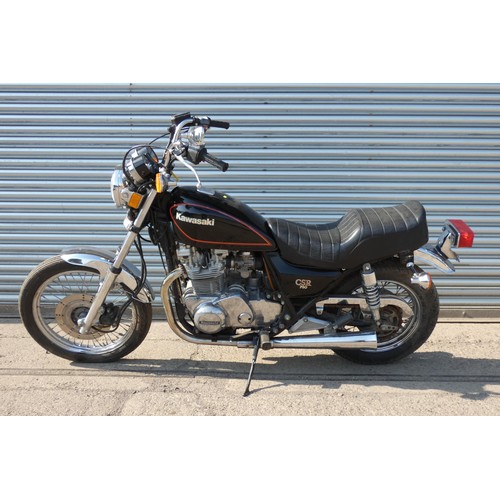 28 - Kawasaki 750CSR 1982, early custom cruiser Speedo reads 6867’ only, comes with Title & NOVA doc 23E1... 