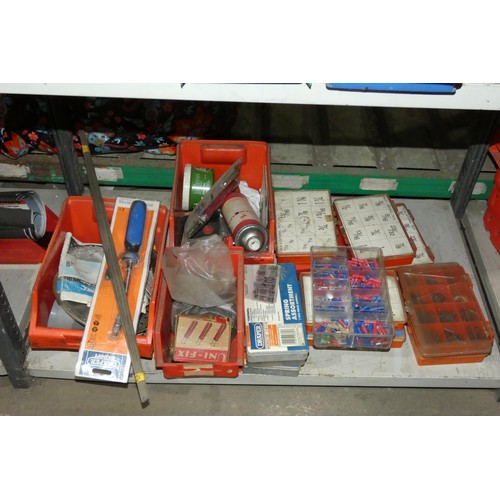 5795 - A quantity of various Lin type plastic storage boxes containing a quantity of various tools and othe... 