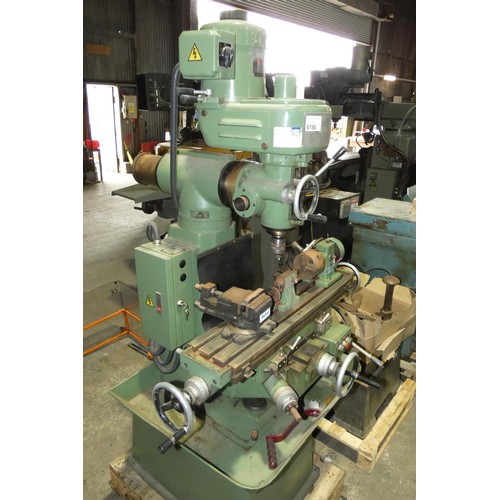 6186 - 1 x Myford milling machine model VM-F, serial no. 3204, 3ph, supplied with a Myford vice and an Elli... 