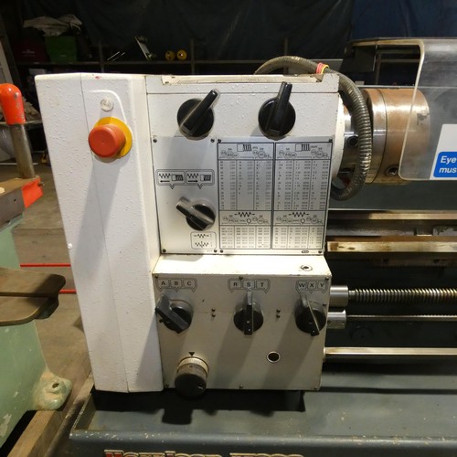 6185 - 1 x Harrison M300 gap bed metal turning lathe, 3ph, overall bed length including gap piece approx 10... 