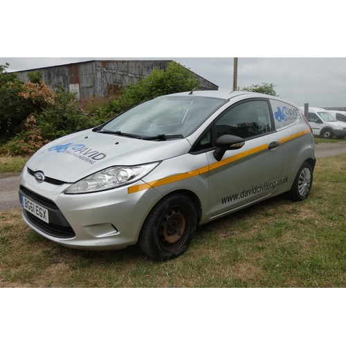 6 - Silver Ford Fiesta Econectic TDCi DPF Car derived Van, Reg: BG61 EGX, 25/11/2011, 5 spd manual diese... 