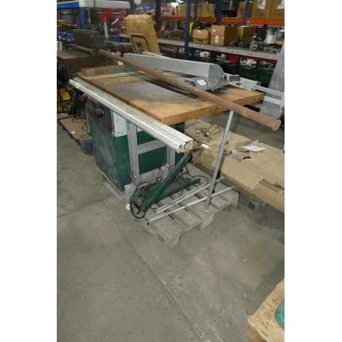 5349 - 1 circular saw bench by Record Power with sliding bed  type TSPP250, 240v (NO blade currently fitted... 