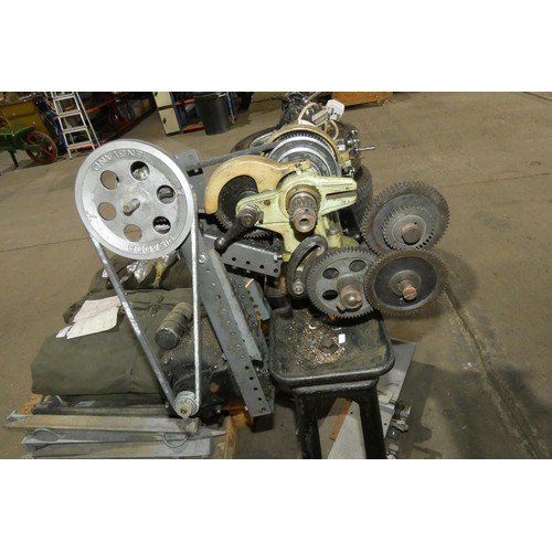 5351 - A vintage metal turning lathe with stand 240v (no other details visible) supplied with a quantity of... 