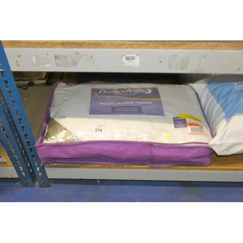 A pair of Dreamy Nights By Cascade home goose feather pillows