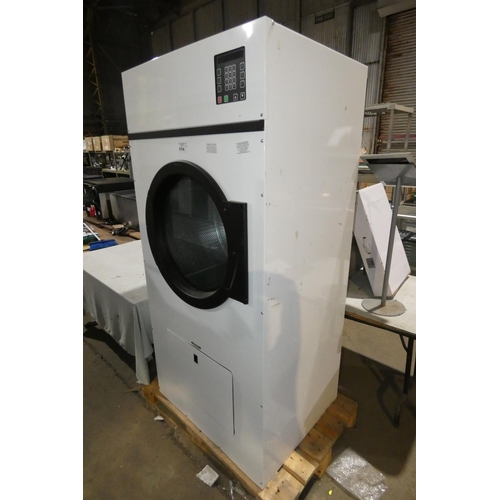 1114 - A tall large capacity industrial tumble dryer, no make or model visible, appears hardly used, 3ph - ... 