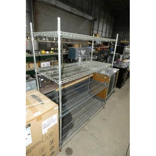 1120 - A catering type rack with 4 shelves approx 150x60x185