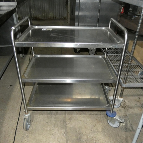 1126 - A commercial stainless steel 3 tier trolley