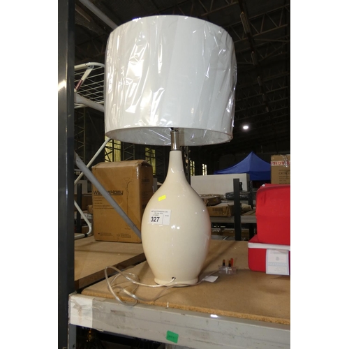 327 - 1 x white table lamp approx 65cm