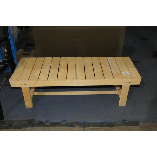 580 - 1 x wooden bench approx 100 x 38cm