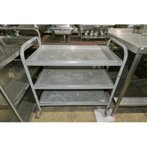 1125 - A 3 tier trolley with 3 aluminium trays