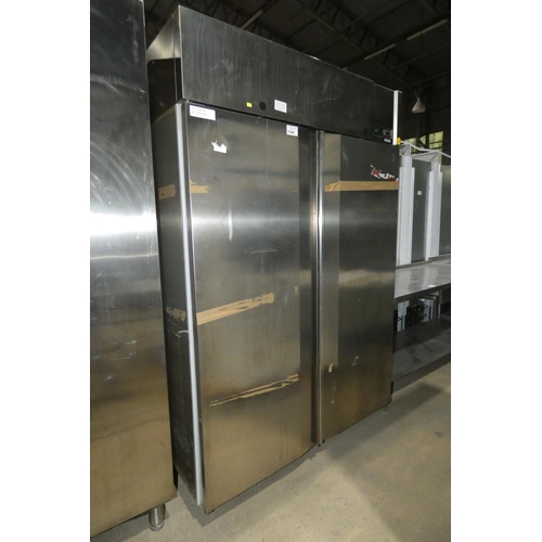 1140 - A large commercial stainless steel double door fridge type Stn140 - unit requires attention, will no... 