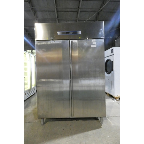 1141 - A large commercial stainless steel double door fridge by Polaris type F-plus TN 140 - trade.  Tested... 