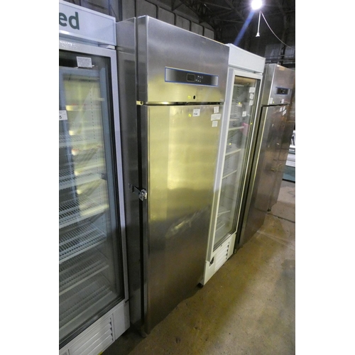 1144 - A commercial stainless steel single door fridge by Polaris type F-plus TN 70 - trade
Tested Working