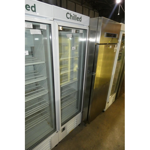 1145 - A commercial single door display fridge by Lowe type 04 - trade. Tested Working