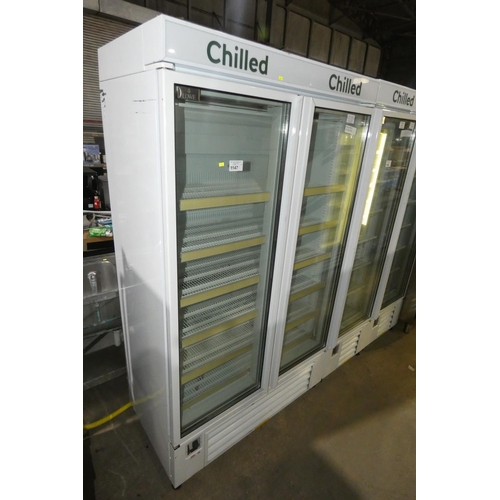 1147 - A commercial double door display fridge by Lowe type 06 - unit requires attention - trade