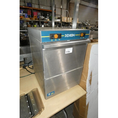 1156 - A commercial stainless steel counter top glass washer by Dexion type 035, 1 basket included - trade