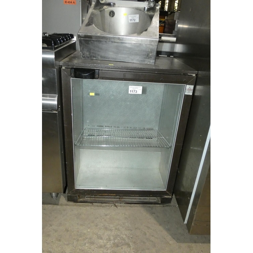 1173 - An under counter bottle display fridge by Osbourne, Requires attention - trade