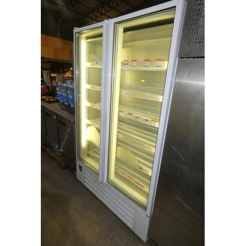 1178 - A commercial 2 door display fridge by Lowe type G6 - trade. Tested Working