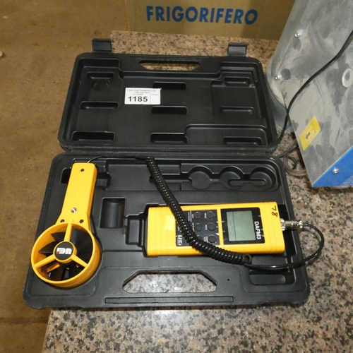 1185 - An Anemometer by UEi type DAFM3, comes with hard carry case