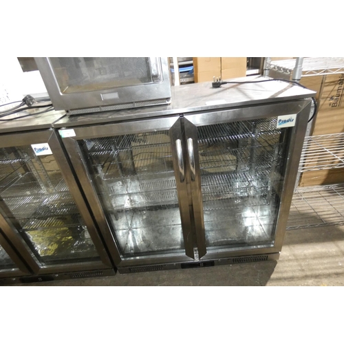 1205 - A commercial stainless steel bottle display fridge by Prodis approx 90x53x90cm