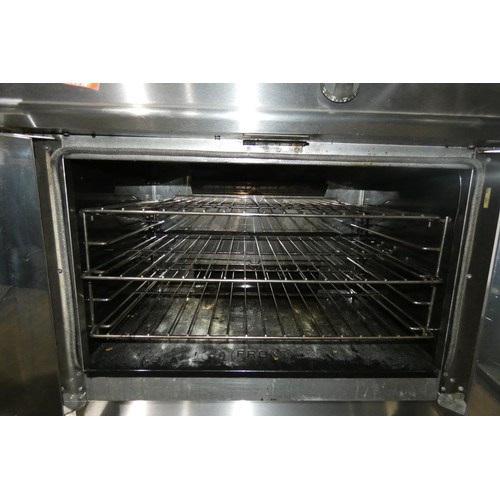 1148 - A gas fired commercial stainless steel stacked oven unit by Falcon type G3117/2 - trade