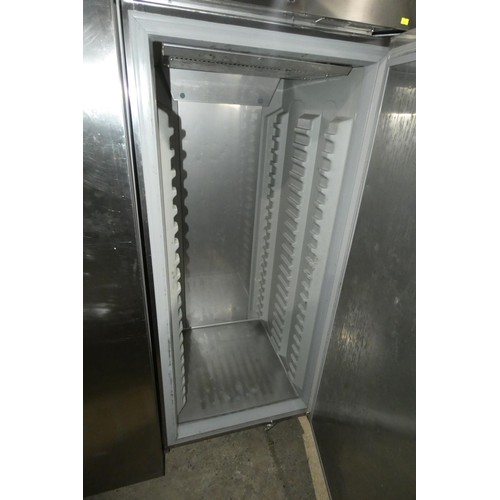 1175 - A commercial stainless steel single door freezer by Caravel no model visible - trade