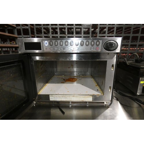 1230 - A commercial stainless steel microwave oven by Samsung type 1850w CM1929 - trade