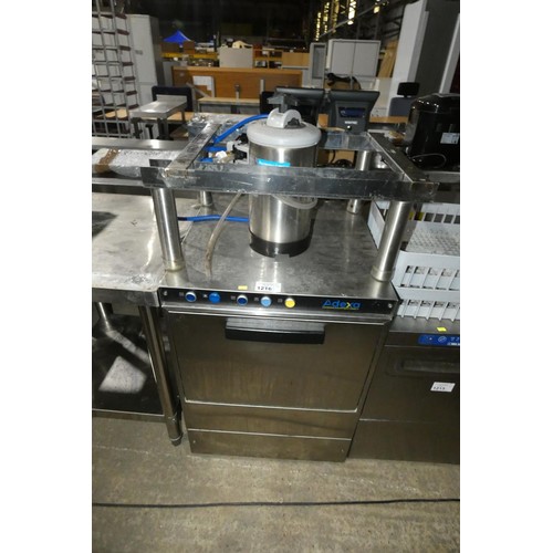 1216 - A commercial stainless steel dishwasher/ glass washer by Adexa - trade