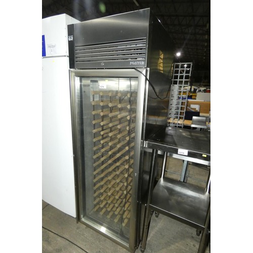 1219 - A commercial stainless steel display fridge by Foster type Eco Pro G2, unit contains a wine rack - t... 