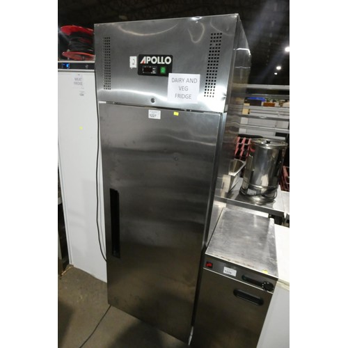 1227 - A commercial stainless steel tall upright fridge by Apollo type AGNFU1 - trade