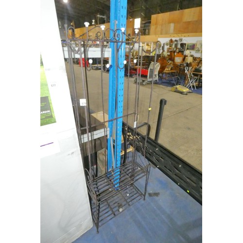 578 - 1 x metal hallway coat stand / bench