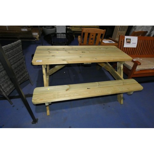 621 - 1 x wooden picnic table - table top is approx 140 x 56cm