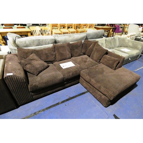 652 - 1 x Moana 3 section upholstered corner sofa chaise with Ottoman RRP £799