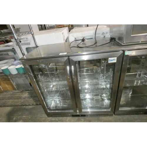 1206 - A commercial stainless steel bottle display fridge by Prodis approx 90x53x90cm